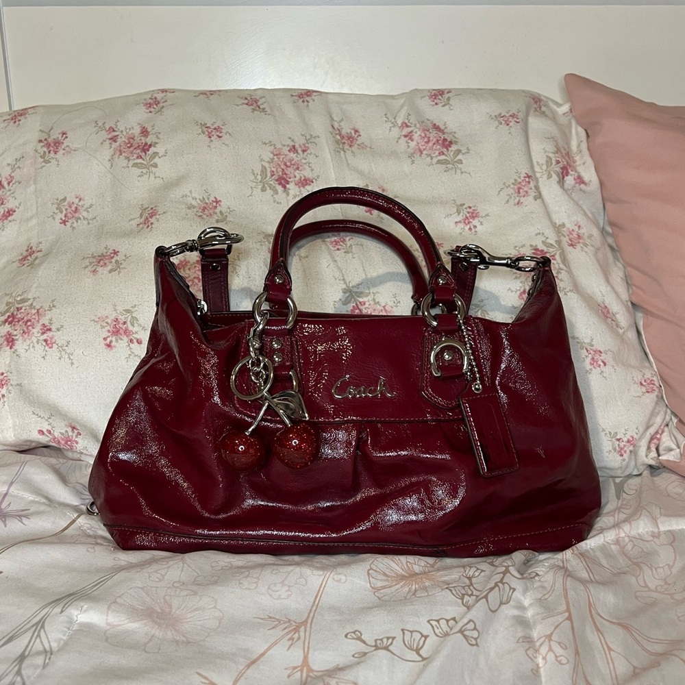 Coach Red Ashley Leather Women's Bag